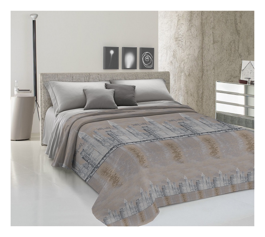 Žakarová prikrývka na posteľ NEW YORK béžová