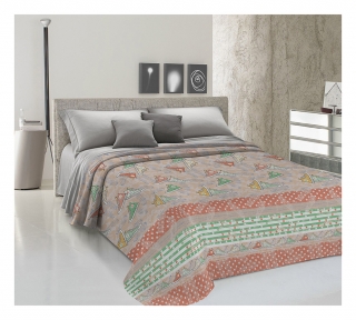 Žakarová prikrývka na posteľ TENISKY oranžová