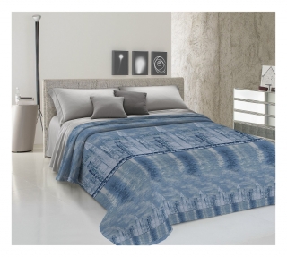 Žakarová prikrývka na posteľ NEW YORK modrá