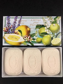 Talianske prírodné mydlo Citrusy a Kvety 3 x 150 g